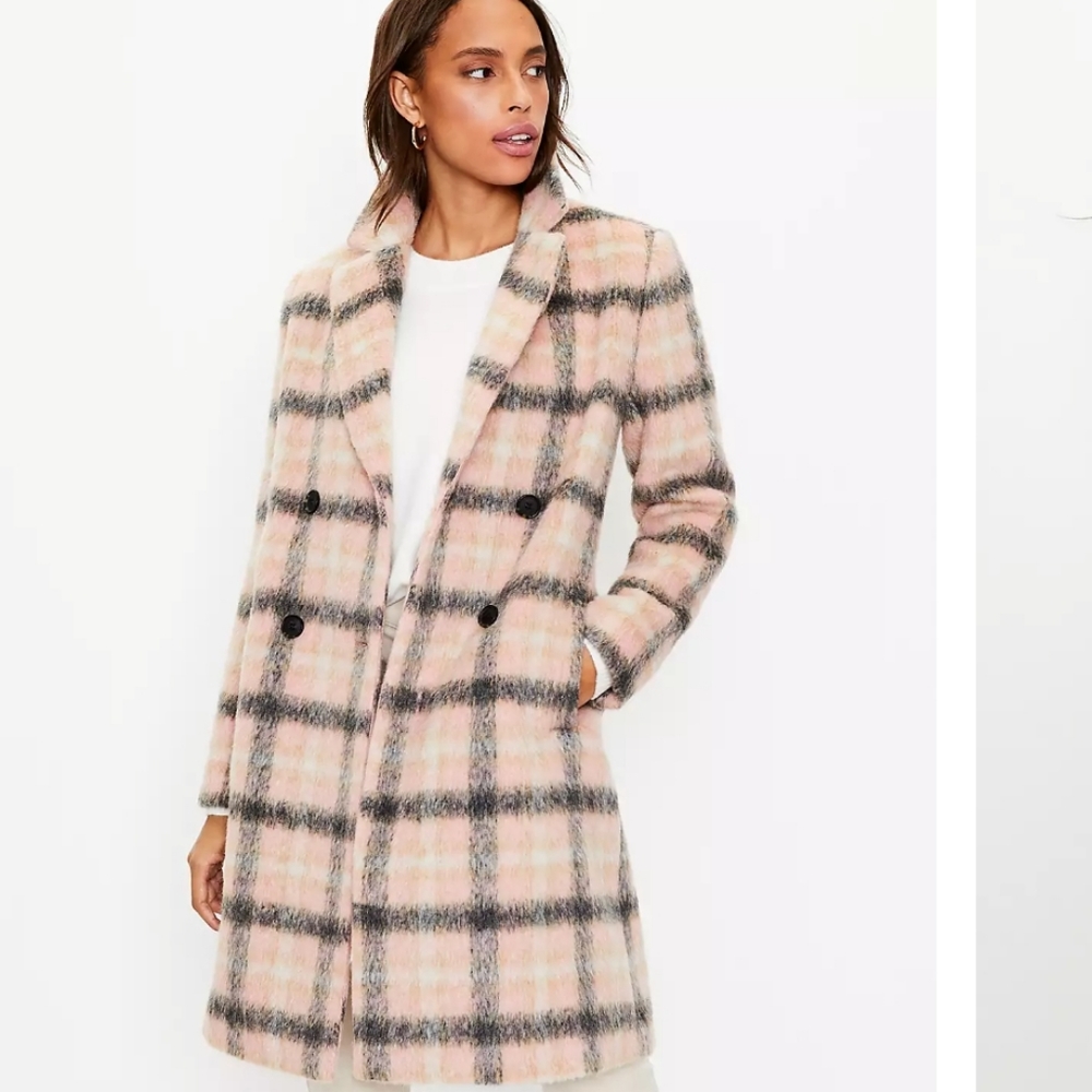 LOFT plaid double breasted jacket